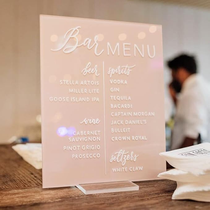 10 Pack 8x10 Inch Clear Acrylic Sign Blank, DIY Blank Clear 8x10 Acrylic Sheet 1/8 inch Thick for Wedding Reception Sign Party Events, Wood Stand NOT Included