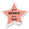 Custom Personalized Labels - Any Design Image Logo Text, Thank You Stickers for Business, 100 Labels (Star, 2"x2")