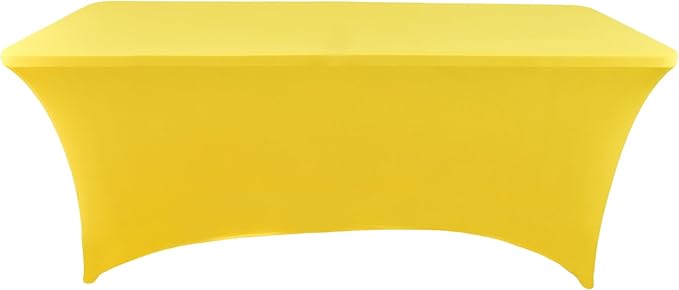 6-Pack 6ft Spandex Table Covers for Rectangle Standard Folding Tables - Wrinkle Resistant Stretch Tablecloths - Ultimate Fitted Table Protector for Parties, Trade Shows, Wedding