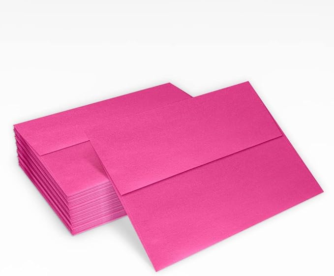 LUXPaper A7 Invitation Envelopes | Peel & Press | 5 1/4" x 7 1/4" | Azalea Metallic | 80lb. Text | 500 Qty