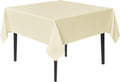 sancua Square Tablecloths 85x85 Inch - Beige Fabric Table Cloth for Square or Round Tables, Washable Polyester Table Cover for Outdoor Party, Birthday, Buffet, Resturant