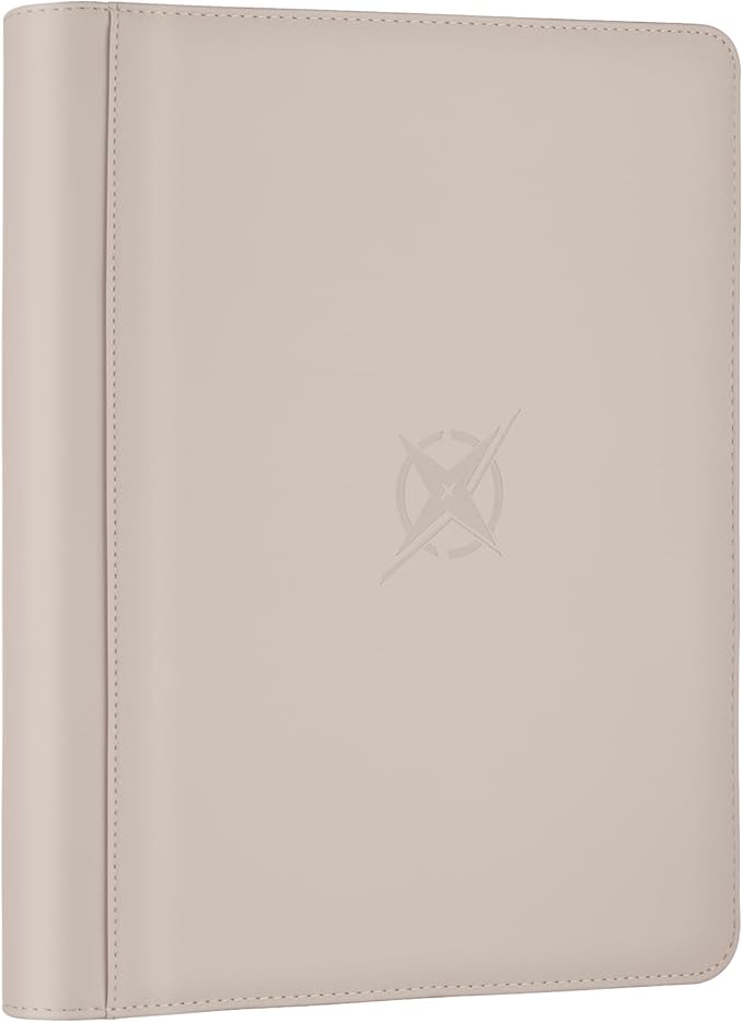 Trading Card Binder, Card Binder 9 Pocket for Trading Cards, Holds 540 Cards, Zippered Premium Card Collection Binder Album for Game Card, Sports Card, Yugioh, MTG (Ivory White)
