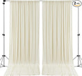 AK TRADING CO. 10 feet Wide x 12 feet Long IFR Polyester Backdrop Drapes Curtains Panels with Rod Pockets - Wedding Ceremony Party Home Window Decorations - (Ivory)