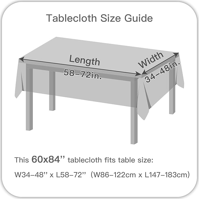 maxmill Linen Textured Rectangular Tablecloth Water Resistant Wrinkle Free Spill-Proof, Soft Table Cloth for Dining Room Christmas Decoration, Banquet Party Holiday Webbing Dinner, 60 x 84 Inch Red