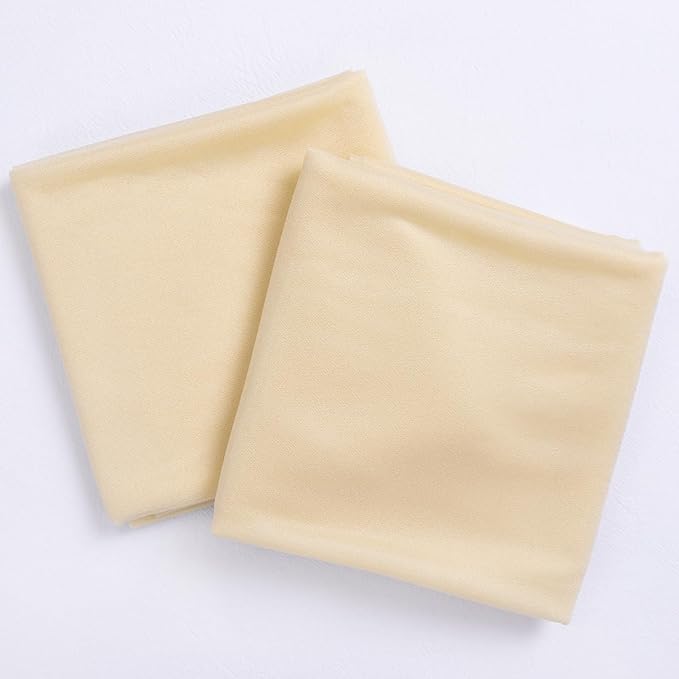 Socomi Champagne Sheer Wedding Arch Draping Fabric 29" x 20Ft 2 Panels Outdoor Curtain Drapes Extra Long for Bridal Baby Shower Ceremony Birthday Party Decor