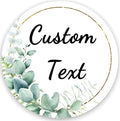 Custom Stickers for Weddings, Birthdays & Businesses - Personalized Labels with Your Logo - Waterproof, Fade and Heat Resistant - Pack of 100-1000 (Wreath C, 2.5 Inch)