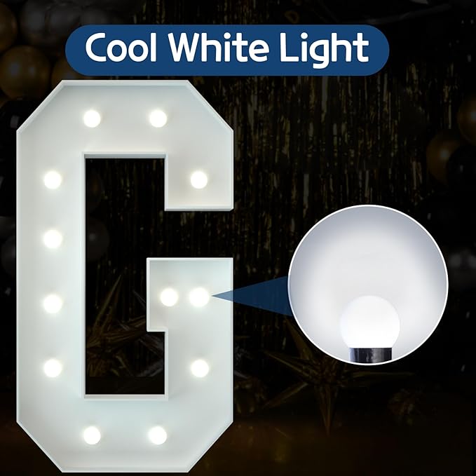 Marquee Letters 4 Feet Tall Large Light Up Letters Baby Shower Decorations Wedding Engagement Graduation White Party Decorations Marry Me Sign Big Cardboard Backdrop G