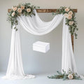 Wedding Arch Draping Fabric 4 Panels 28.7" x 20FT White Sheer Chiffon Backdrop Drapes for Wedding Ceremony Birthday Party Bridal Shower Outdoor Decoration