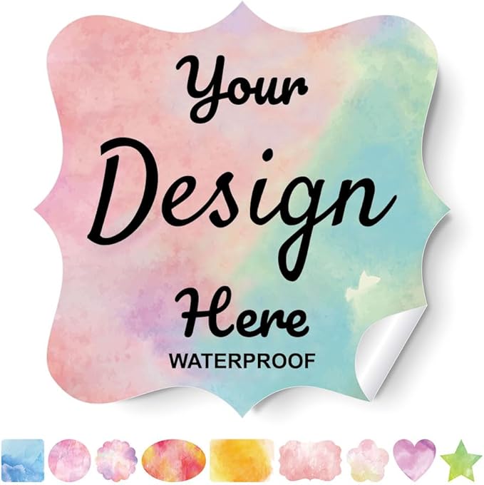 Custom Stickers - Personalized Labels with Fancy Frame, 100 Labels (2.5"x2.5")