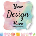 Custom Stickers - Personalized Labels with Fancy Frame, 4.5"x4.5", 100 Labels (Vinyl, Waterproof, Custom Style, Die-cut, Outdoor Use, Stickers)