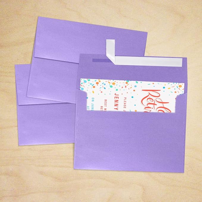 LUXPaper A7 Invitation Envelopes | Peel & Press | 5 1/4" x 7 1/4" | Amethyst Metallic | 80lb. Text | 1,000 Qty