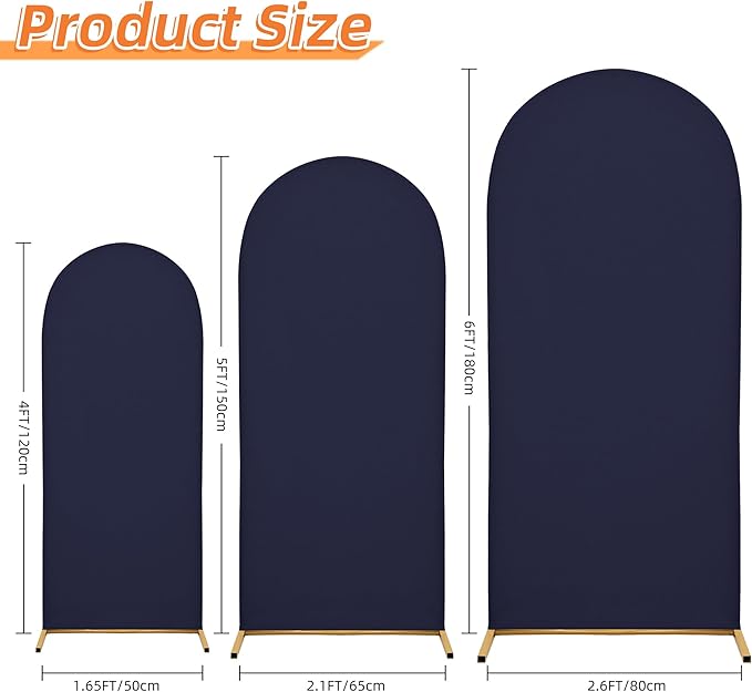 Wedding Arch Cover 4FT 5FT 6FT Arch Backdrop Cover Spandex Fitted Arch Cover for Round Top Chiara Backdrop Stand Covers for Wedding Birthday Party Baby Shower Banquet Ceremony Decoration