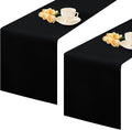 2 Pack Black Small Short Table Runner 12 x 48 Inch Solid Color Runners Coffee Table Dresser for Daily Party Home Decoration