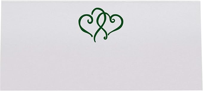 Linked Hearts Printable Place Cards, Hunter Green (Choose Color), Set of 150 (25 Sheets), Laser & Inkjet Printers - Wedding, Party, Dinner, and Special Events - Made in the USA