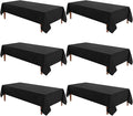 VidaFete Tablecloth 60 * 120nch 6pack Rectangle Table Cloth Polyester, Stain Wrinkle Resistant Dining Table Cover for Kitchen Dinning Party Wedding Rectangular Tabletop Buffet Decoration(Black)