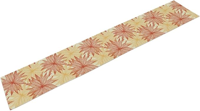 Autumn Chrysanthemum Table Runner, Vintage Modern Geometric Floral Boho Table Runner for Kitchen Dining Bedroom Living Room Table Decor for Indoor Outdoor Home Party, 13x120 Inch
