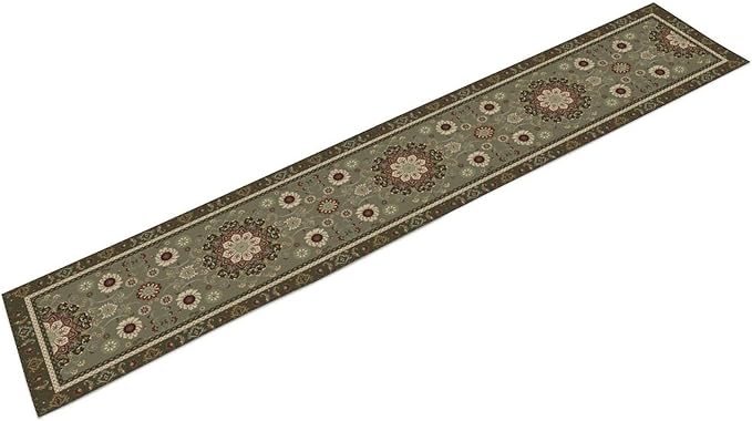 Vintage Paisley Floral Table Runner, Brown Boho Rustic Farmhouse Flower Pattern for Home Kitchen Table Decor Dining Coffee Room Party Decor 13x120in