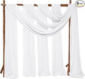 6 Panels White Wedding Arch Drapery 28" x 20Ft Weddings Arch Draping Fabric Chiffon Fabric Drape Sheer Backdrop Curtain for Wedding Party Swag Ceremony Birthday Arbor Drapery Reception Ceiling Décor