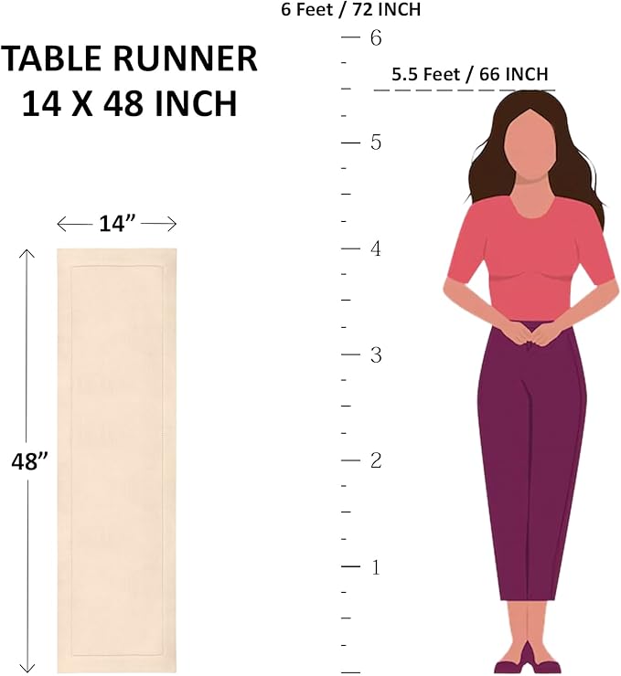 Solino Home Linen Rainforest Green Hemstitch Table Runner 48 Inches - 100% Pure Linen Small Table Runner 14 x 48 Inch Ideal for Dresser and Coffee Tables - Classic Hemstitch - Christmas, Thanksgiving