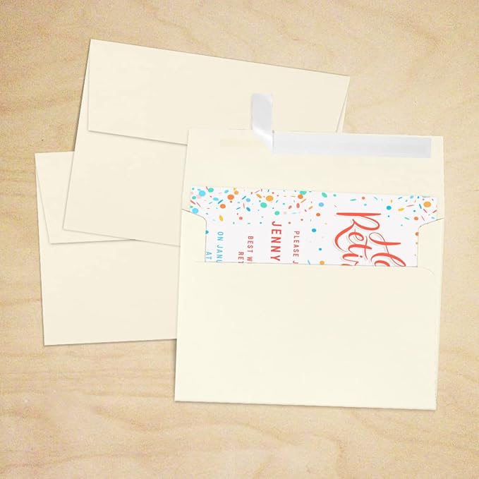 LUXPaper A7 Invitation Envelopes | Peel & Press | 5 1/4" x 7 1/4" | Natural | 80lb. Text | 30% Recycled | 50 Qty