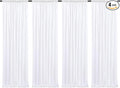 Poise3EHome White Sequin Backdrop Curtain,4 Panels 2FTx8FT Glitter Background for Party Birthday Party Baby Shower Wedding Christmas Thanksgiving Halloween Holiday Festival Decor