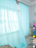 Window Lake Blue Sheer Curtains 60 Inches Width 45 Inches Long 2 Panels Sheer Curtain Clear Curtains Basic Rod Pocket Panel for Home Living Room Bedroom Kids Room Yard Patio Parlor Sliding