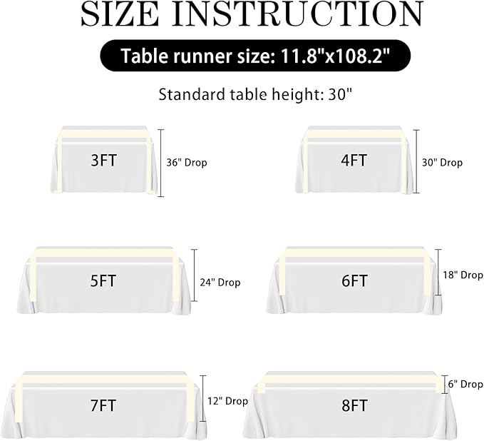 SHEJIZE 20 Pack White Satin Table Runner 12x108 Inches Long, Bright Silky Smooth Satin Table Runner Table Decor for Wedding Banquet Christmas Prom Event Birthday Party