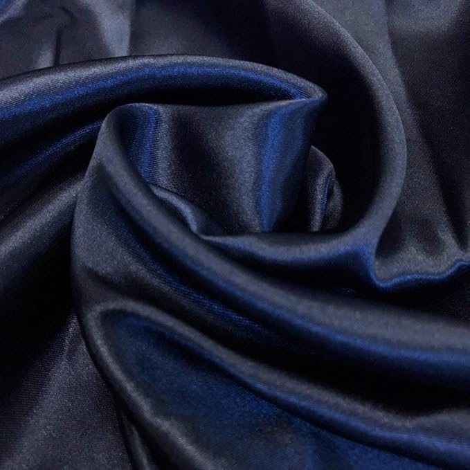 MDS Pack of 75 PCS Satin Chair Sashes Charmeuse Sateen Dining Chair Bows Ribbon Ties Back Sash for Wedding Party Birthday Home Hotel Restaurant Banquet Decoration (7 x 108 Inch, Navy Blue)