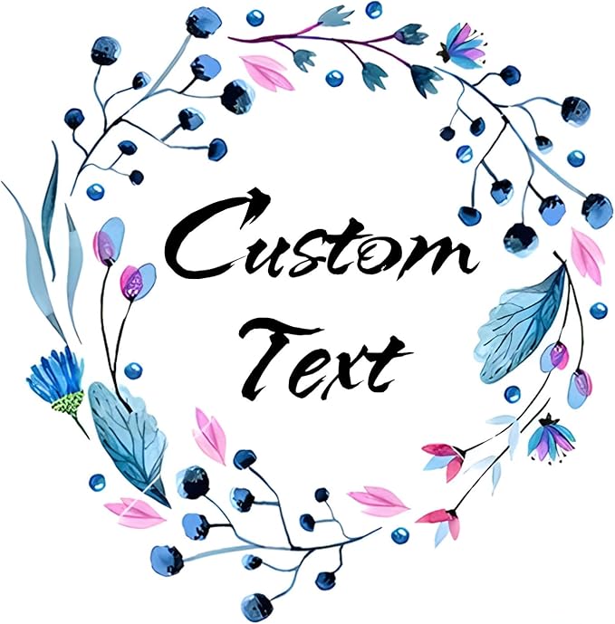 Custom Stickers for Weddings, Birthdays & Businesses - Personalized Labels with Your Logo - Waterproof, Fade and Heat Resistant - Pack of 100-1000 (Wreath L, 4 Inch)
