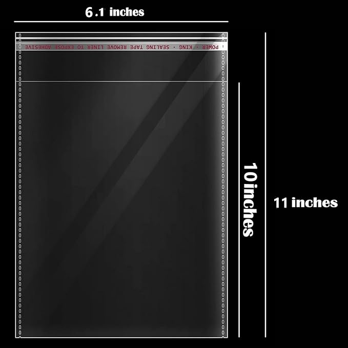 6x10 Inches 100 Pcs Self Sealing Cellophane Bags Clear Cookie Bags Resealable Cellophane Bag for Packaging Gifts,Cookies,Favors,Products,Candy for Packaging 100 Pieces 6"x10"