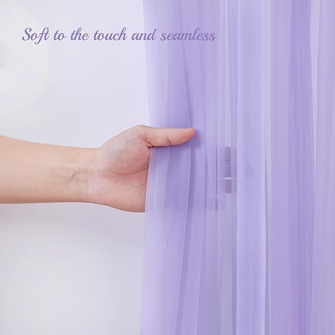 20x10 Purple Tulle Backdrop Curtains for Parties, Sheer Backdrop Curtain Wedding Photo Background Drapes for Baby Shower Photography Birthday Party