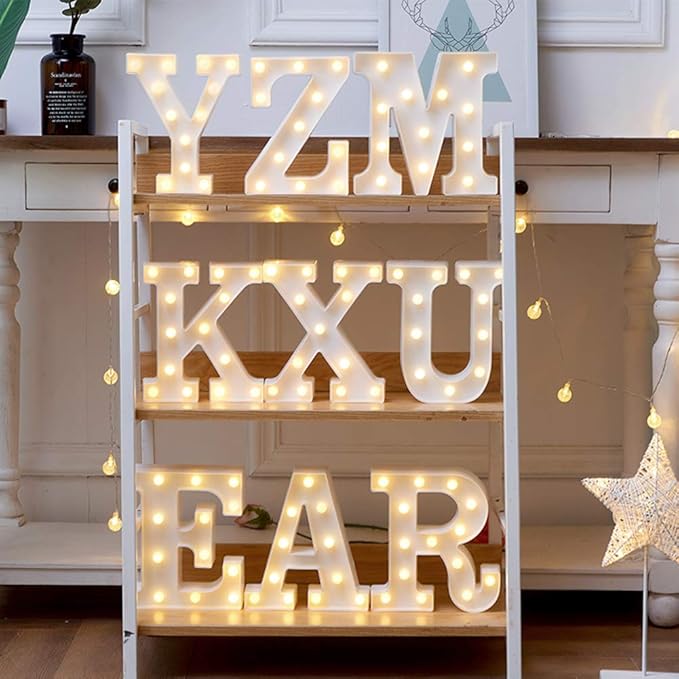 MUMUXI Marquee Light Up Letters | Large Light Up Numbers | Battery Powered and Bright with Every Letter of The Alphabet | for Wedding, Birthday, Party, Celebration, Christmas or Home Decoration (G)