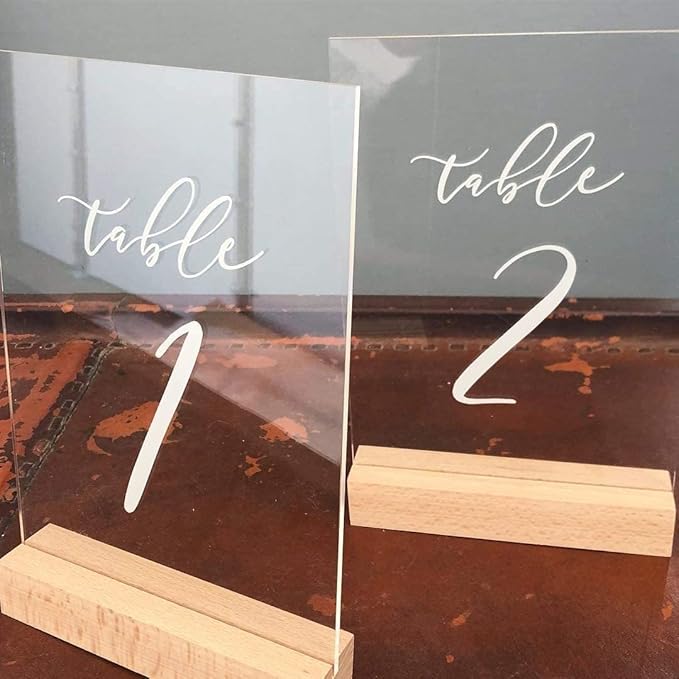 20 Pack Clear Acrylic Blank Signs for Table Numbers, 5x7 Inch Clear Acrylic Blank Sheet Sign 1/8 inch Thick, Use for DIY Wedding Table Signs Display Party Events