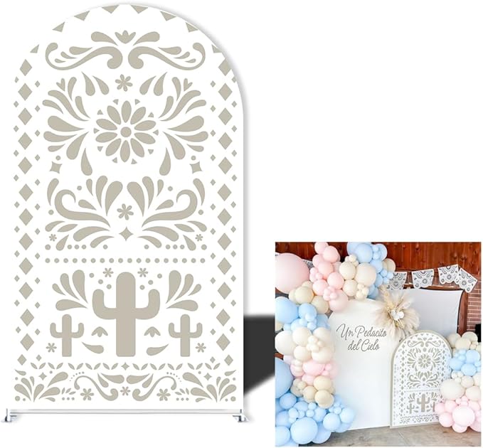 Mexico Theme Arch Stand Covers Fiesta Wedding Party Elastic Fabric Background Birthday Baptismx Baby Shower Decor Props (120x220cm(W48''H86''),G-3742)