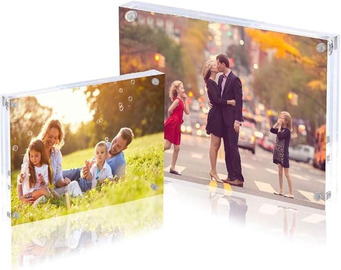 11x14 Acrylic Picture Frame,Clear Double Sided Magnetic Photo Frames With Stand,Minimalist Frameless Floating Frame for Artwork Poster Degree Diploma,Lovely Gift for Family, Friend
