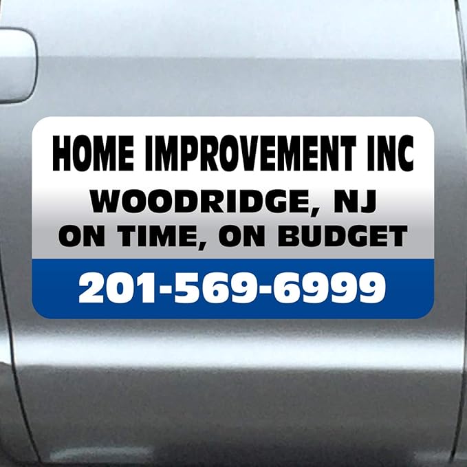 Car Magnet Signs Custom - 24"x12" (Set of 2), 30-mil Thickness with Rounded Corners (Blue)