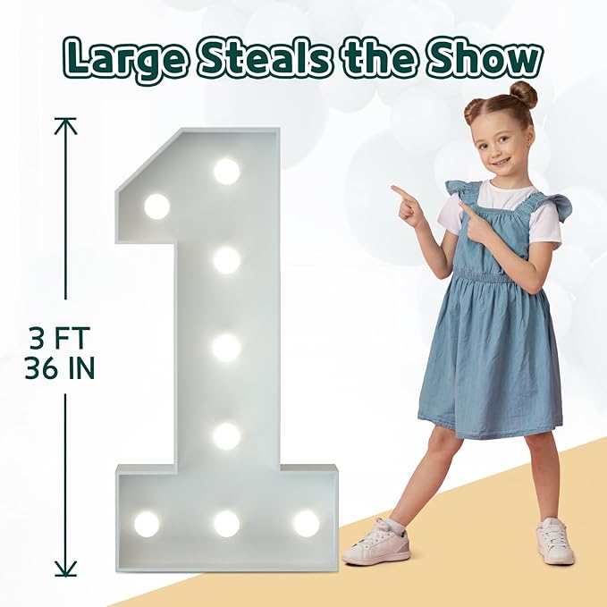 Marquee Numbers 3 Feet Tall Big Light Up Numbers 60th Birthday Decorations Women Men White Anniversary Party Decor Large Cardboard Prop Backdrop Sign 60
