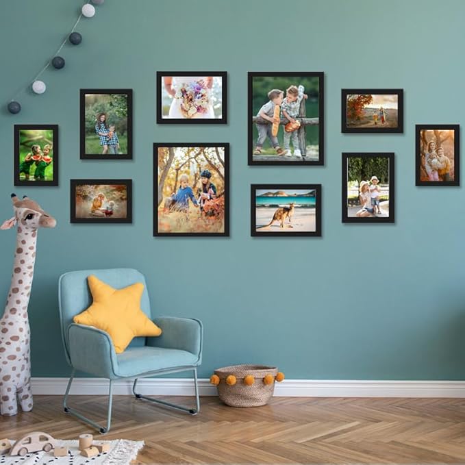 KTKDE A4 Picture Frame Black - 8.27x11.69 Inch Frame Set of 3, Poster Frames, Certificates Documents Frames,Modern Style Wood Composite Frame Wall Gallery Photo Frames Home Decor best gift
