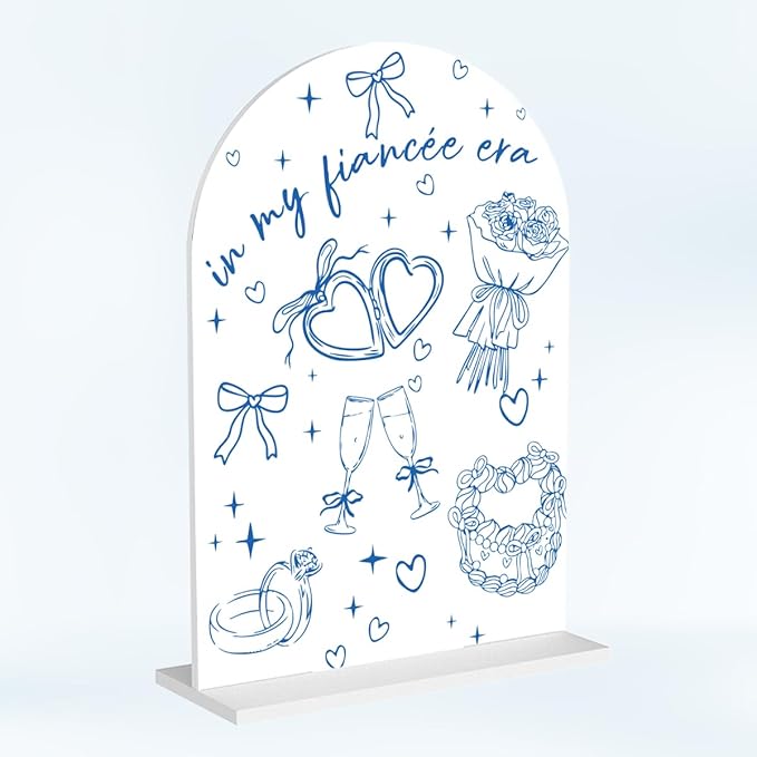 Bride to be Gifts in My Fiance Era Engagement Gifts for Couples Newlyweds Bridal Shower Gift Clear Acrylic Desk Decor Sign for Home Office 7 x 5 Inches