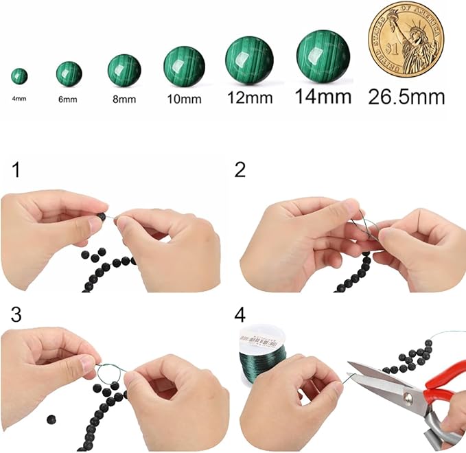 Yellow Peacock Turquoise Stone Beads Gemstone Round Crystal Energy Jade Beads Stone Beads for Jewelry Making DIY Bracelet Necklace Jewelry Making 1 Strand 15.5inch 60PCS 6MM