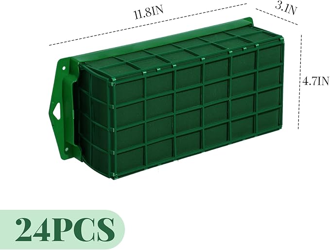 Boao 4 Pieces Floral Foam Cage Holder with Floral Foam for Fresh Flowers Cage Bowl for Table Centerpiece Flower Arrangement, Rectangle, 11.8 x 4.7 x 3.1 Inch