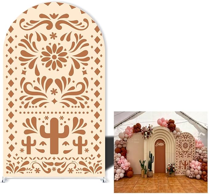 Mexico Theme Arch Stand Covers Fiesta Wedding Party Elastic Fabric Background Birthday Baptismx Baby Shower Decor Props (90x180cm(W35''H72''),G-3741)