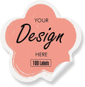 Custom Stickers - Personalized Labels, Custom Thank You, Business Logo, 100 Pink Floral Labels (Flower, 4.5"x4.5")