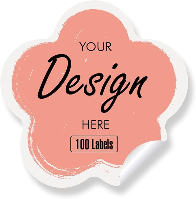 Custom Stickers Personalized Labels - Customized Stickers with Any Design Image Logo Text,Custom Thank You Label Stickers,Custom Stickers for Business Logo,100 Labels (Flower,3"x3")