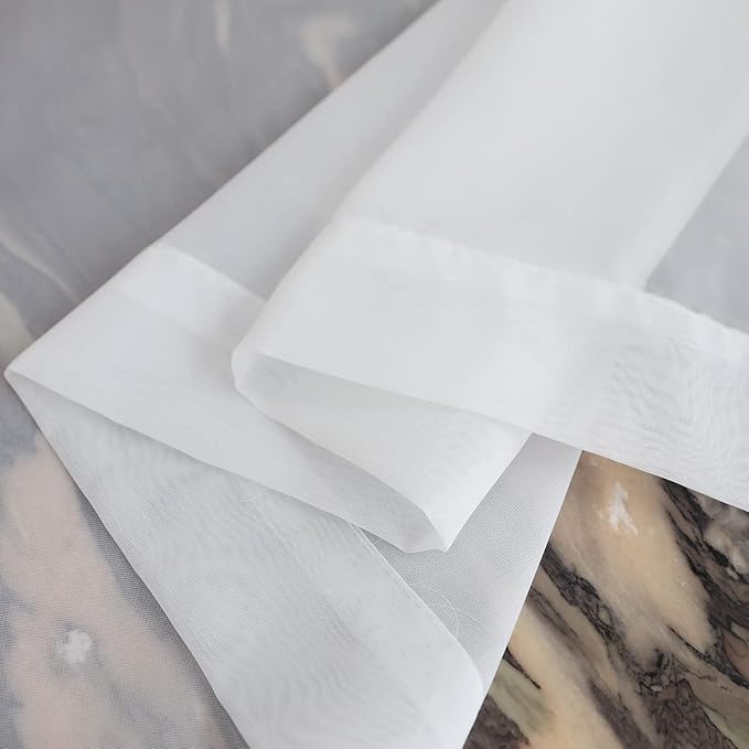 Window White Sheer Curtains 120 Inches Long 2 Panels Sheer White Curtains Basic Rod Pocket Panel for Bedroom Children Living Room Yard Kitchen