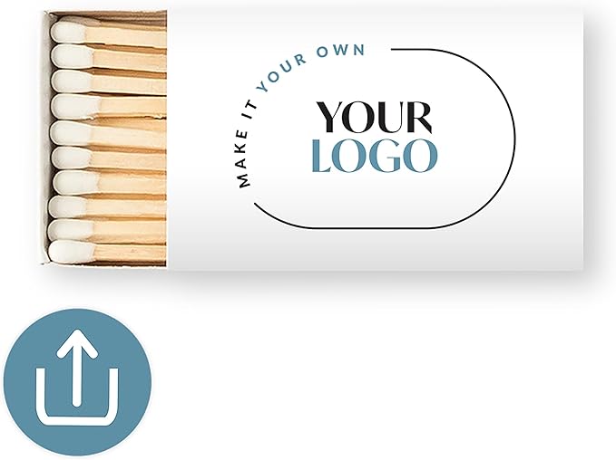Weddingstar Matchboxes Stickers for Corporate Gift - Your Business Logo - Pack of 50 White