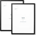 Opposite Wall - 12x16 in - Black Solid Oak Wood Picture Frame - Lightweight, Versatile & Shatterproof - Wall Hanging Poster or Photo Frame - Wall Decor for Office, Gallery & Home - 2 Pack