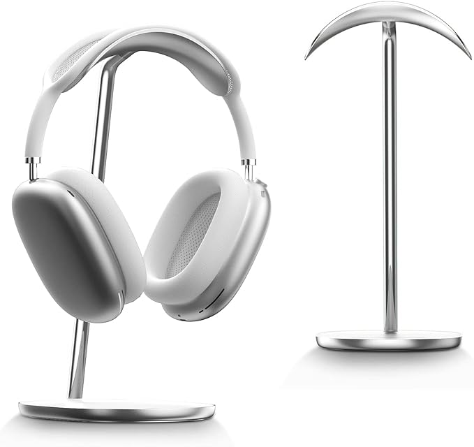 BENKS Desktop Headphone Stand Universal Headset Holder Hanger Mount with Protective Silicone Pad, Gaming Headset Accessories, Compatible with AirPods Max, Beats, Bose, Sony and so on (White)