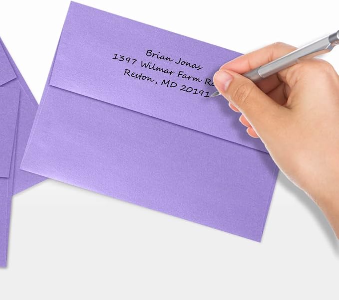 LUXPaper A7 Invitation Envelopes | Peel & Press | 5 1/4" x 7 1/4" | Amethyst Metallic | 80lb. Text | 1,000 Qty