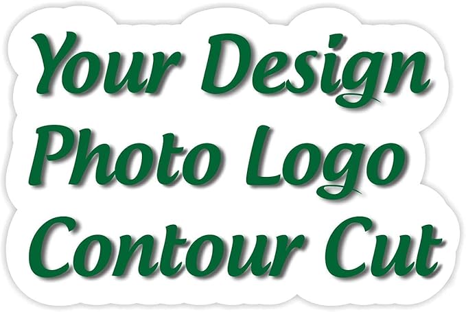 avgrafx 120 Custom Personalized Stickers Labels Vinyl Waterproof Made USA, Any Name,Text, Image, Logo 2" Contour Cut